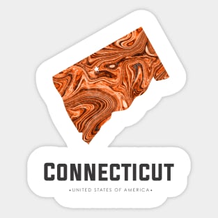 Connecticut state map abstract golden brown Sticker